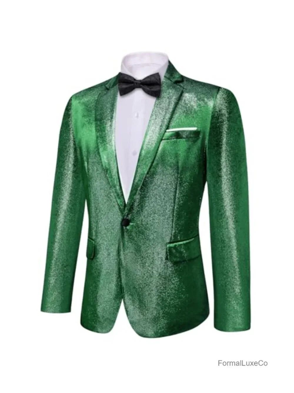 Men's Glitter Velvet Blazer with Notch Lapel | Slim Fit Sport Coat for Party &